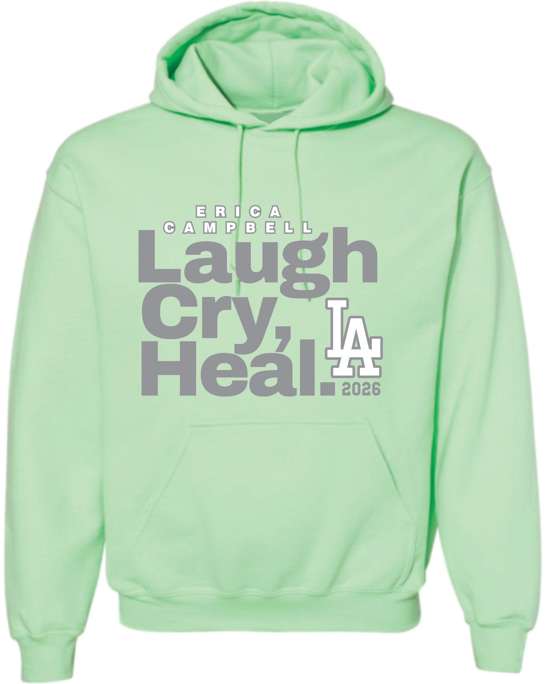 Laugh, Cry, Heal (LA) – Sea Green Hoodie product photo