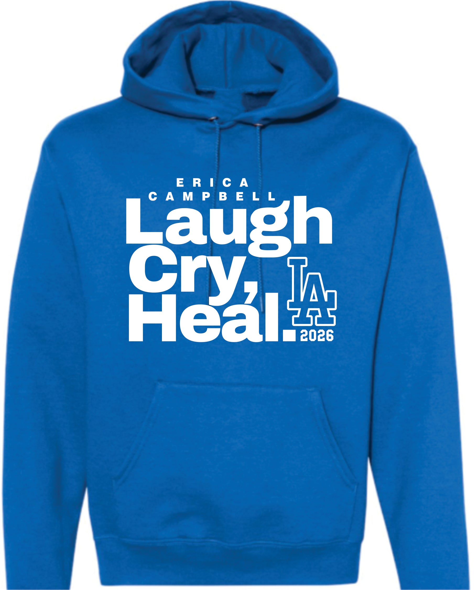 Laugh, Cry, Heal (LA) royal blue hoodie